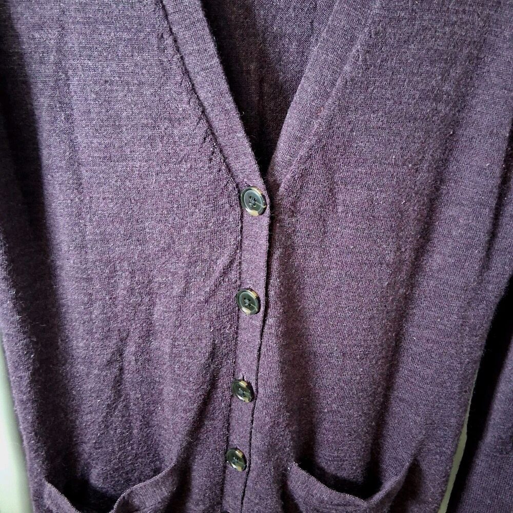 Ann Taylor Plum Wool Blend Longline Cardigan Sweater Size Small Dark Purple - Picture 5 of 7